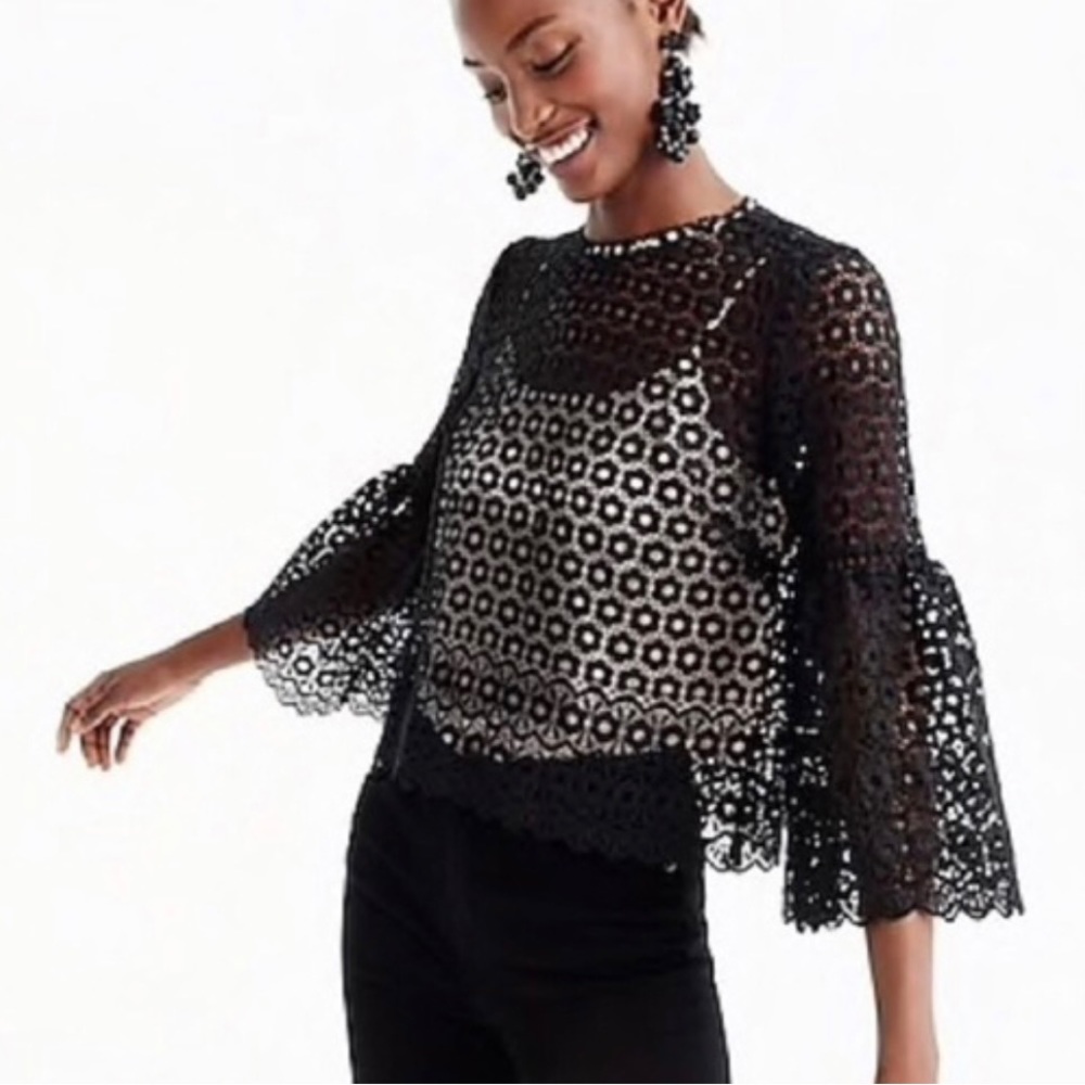 NWOT J. Crew daisy lace top. Size 0.